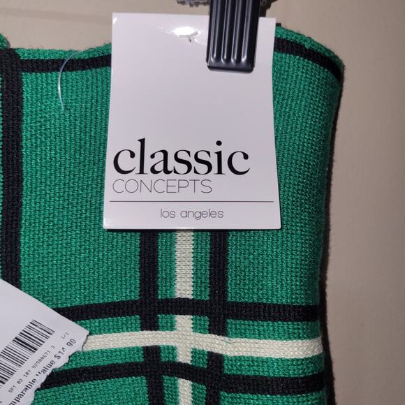 Classic Concepts Los Angeles Green Plaid A-Line Skirt Women’s Size L Preppy - Picture 2 of 7